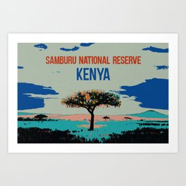 landscape view of the Namburu National Reserve Art Print
