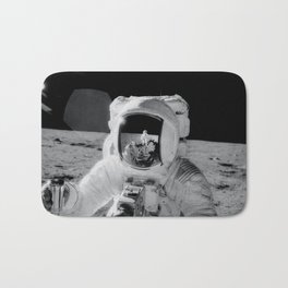 Apollo 12 - Face Of An Astronaut Moon Selfie Bath Mat | Photo, Projectapollo, Nasa, Selfie, Capecanaveral, Apollo12 