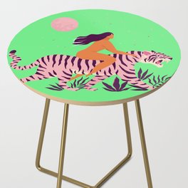 Pink Tiger Woman Side Table