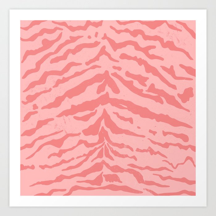 Pink Tiger Pattern Art Print