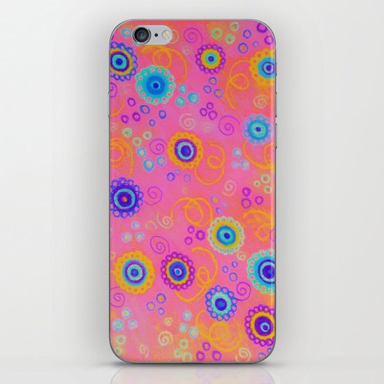 RASPBERRY FIZZ - Sweet Pink Fruity Candy Swirls Abstract Watercolor Painting Bright Feminine Art iPhone & iPod Skin