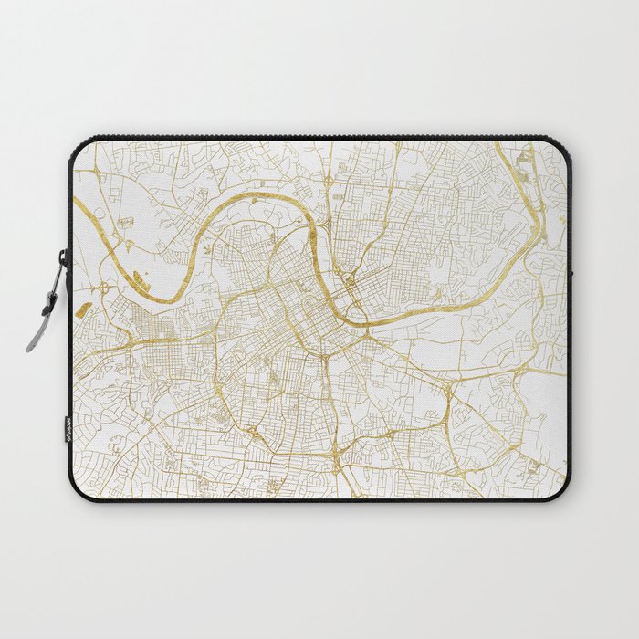 Nashville Map Gold Laptop Sleeve