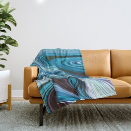 Flowing Blue Layers Throw Blanket