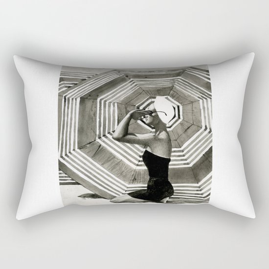 girl on the beach Rectangular Pillow