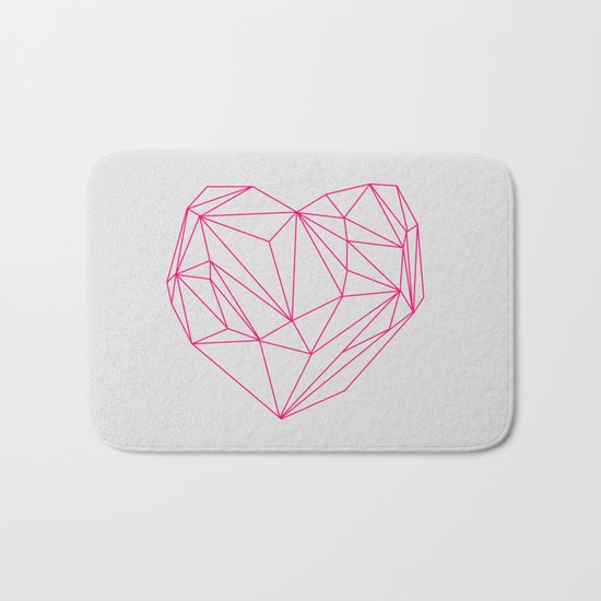 Heart Graphic Neon Version Bath Mat