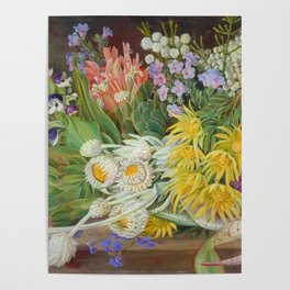 Medley of Wild Summer Mountain Flowers still life painting Poster