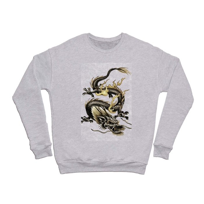Chinese Dragon Isolated On White Crewneck Sweatshirt