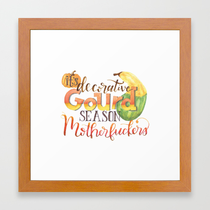 It S Decorative Gourd Season Framed Art Print By Beckletters