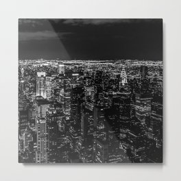 Manhattan. Black and white Metal Print