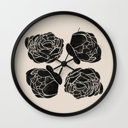 Neutral Flower Repeat Design Wall Clock