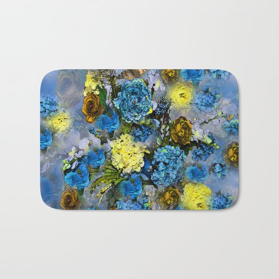 HYDRANGEA AND ROSES Bath Mat