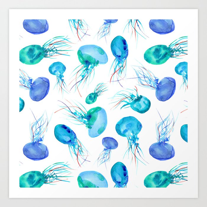 Jellyfish || watercolor Art Print