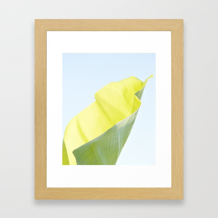 Banana leaf luminous Framed Art Print - White sofa aquamarine decor