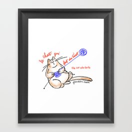 Le chat qui fait du tricot (the cat who knits) Framed Art Print