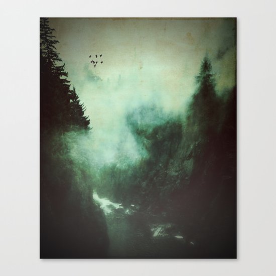Morning dust on Mountains - Forest Wood Tree Canvas Print