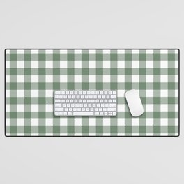 Plaid (sage green/white) Desk Mat