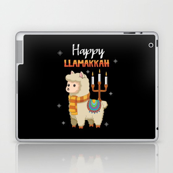 Llamakkah Llama Candles Menorah Happy Hanukkah Laptop & iPad Skin