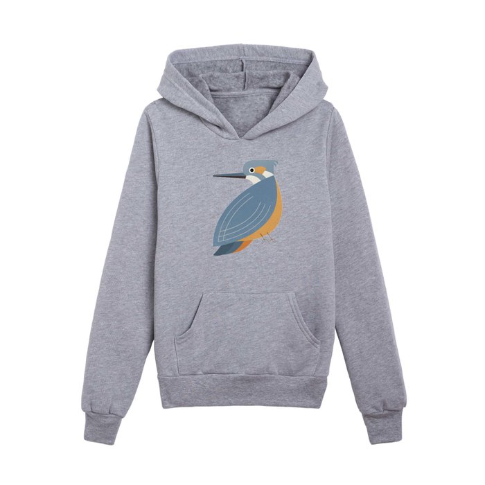 Whimsy Blue-eared Kingfisher Kids Pullover Hoodie