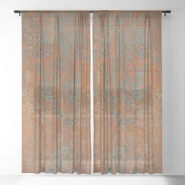 Vintage Rust Copper Sheer Curtain