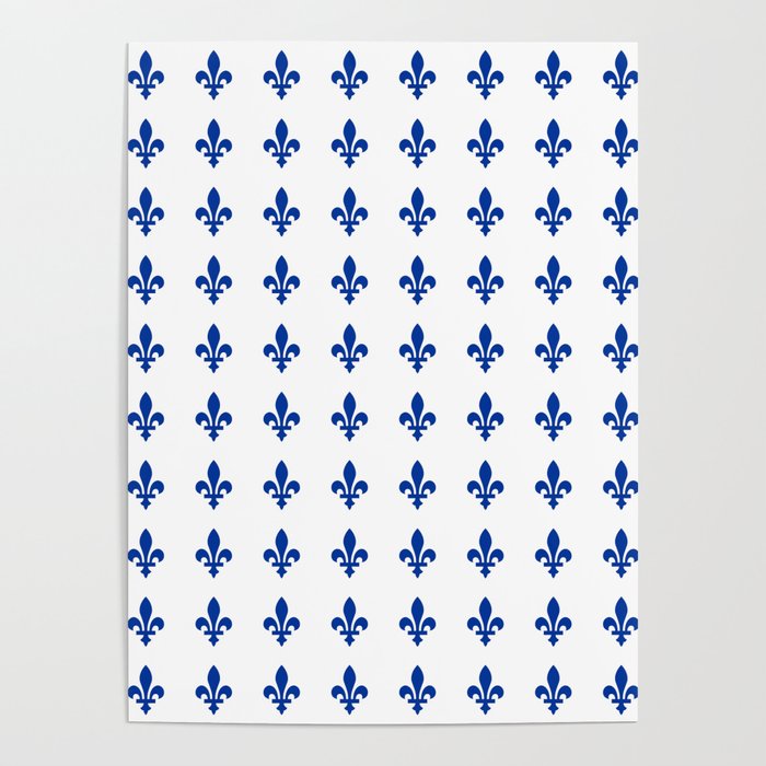 Blue Fleur De Lis Print Poster