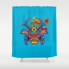 Psychedelic Samurai Shower Curtain