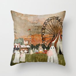 Ghost Fairground Throw Pillow