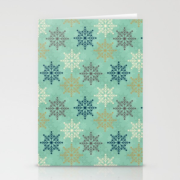 Christmas Pattern Snowflake Floral Retro Classic Stationery Cards