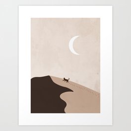Cat in Brown Desert Art Print