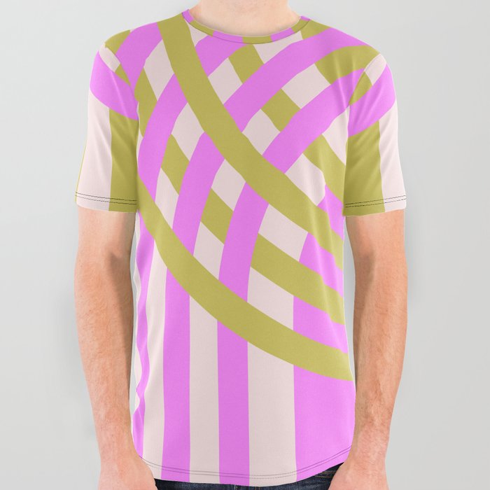 Arches Composition in Light Sage and Retro Pink All Over Graphic Tee
