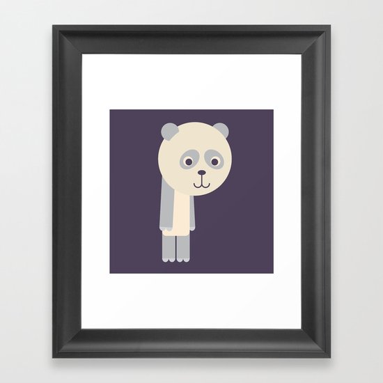 Letter P // Animal Alphabet // Panda Monogram Framed Art Print