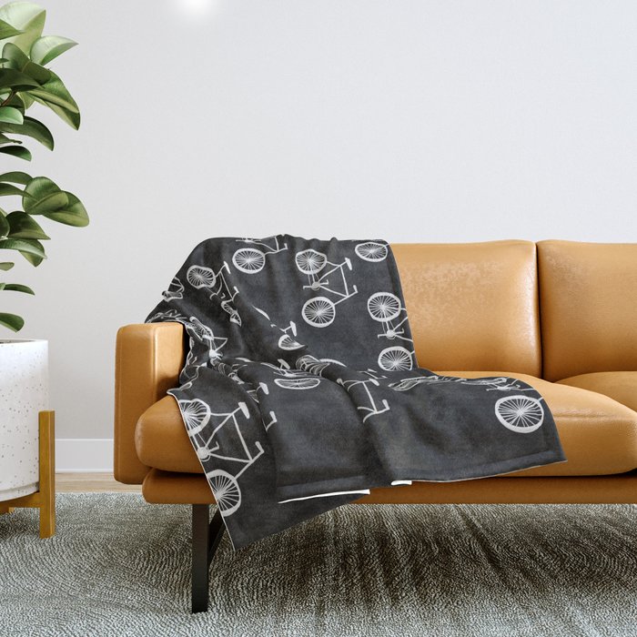 Bicycle Pattern Throw Blanket