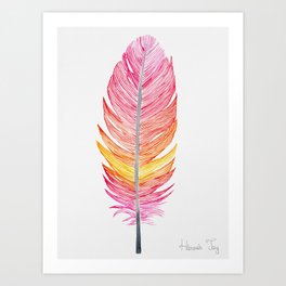 Sunset feather Art Print