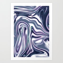 Pride Iridescent Space Vaporwave Marble Abstract Background Art Print