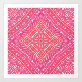 Pink Boho Kaleidoscope Art Print