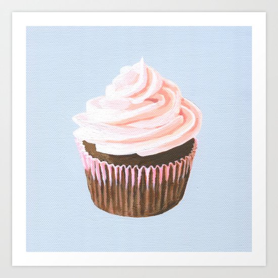 Pink Cupcake Art Print
