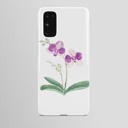 purple orchid watercolor  Android Case
