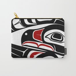 Raven Moon, formline circle, native indigenous art, pacific northwest, first nations, traditional design, sun, bird, thunder, eagle, crow, haida, salish Carry-All Pouch