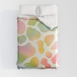 Cute Pastel Cow Spots Pattern \\ Multicolor Gradient Comforter | Cow Spots, Abstract, Groovy, Cow, Cute, Organic, Spots, Pattern, Graphicdesign, Y2K 