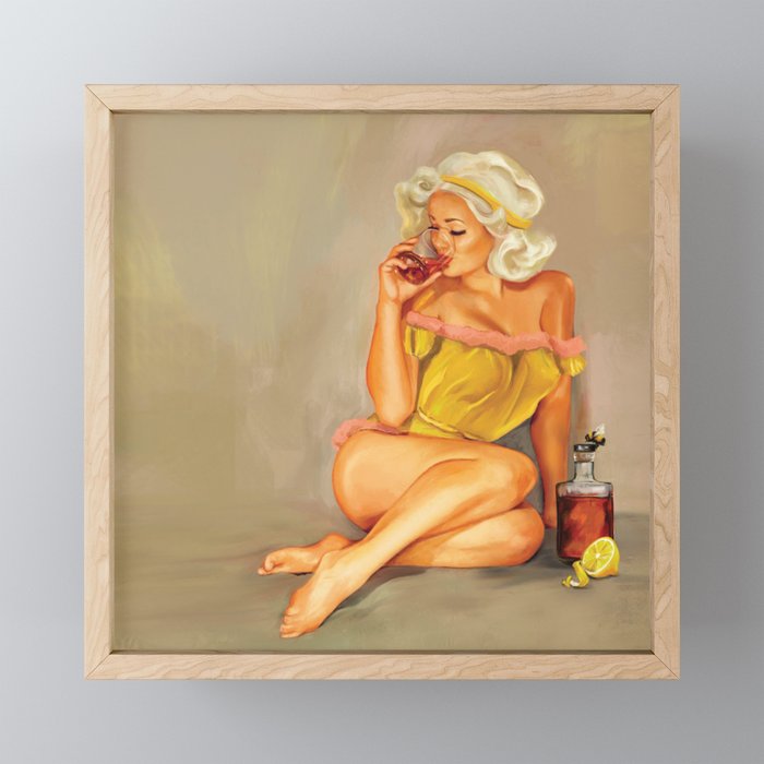 Have A Little Whiskey, Honey Framed Mini Art Print