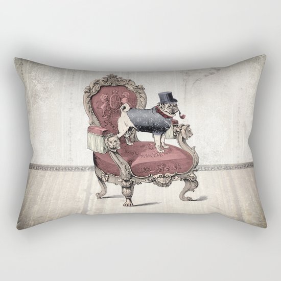 The Imperial Pug Rectangular Pillow