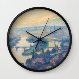 Václav Radimský (1867-1946) View of Rouen Impressionist Landscape Painting Bright Colors Oil Wall Clock