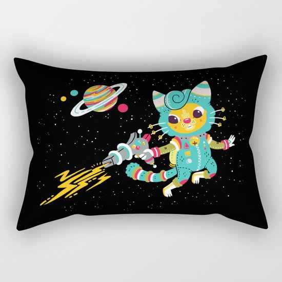Kitty Cat Space Captain Rectangular Pillow