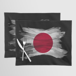 Japan flag brush stroke, national flag Placemat