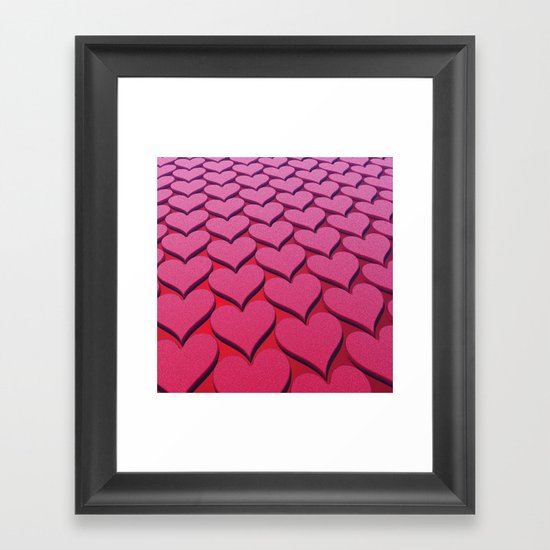 Textured 3D Heart Pattern Framed Art Print