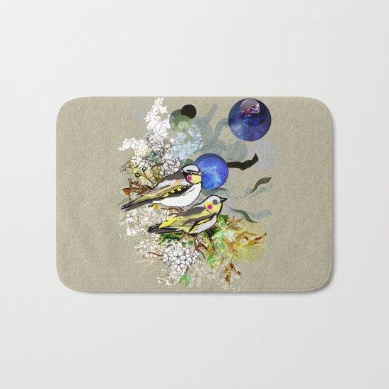 Yellow Birds Bath Mat