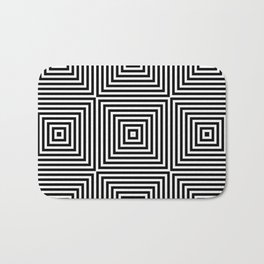 Square Optical Illusion Black And White Badematte
