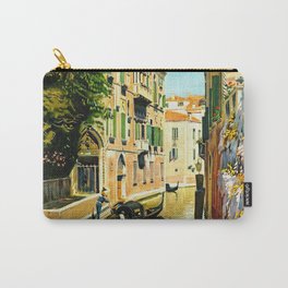 Venezia - Venice Italy Vintage Travel Carry-All Pouch | Painting, Villas, Decor, Europe, Advertisement, Vintage, Gondola, Italy, Canal, Ad 