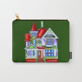 Christmas Victorian House Carry-All Pouch | Victorianhome, Dollhouse, Victorian, 19Thcentury, Christmashouse, Christmashome, Graphicdesign, Vintagechristmas, Whimsicalchristmas, Merrychristmas 