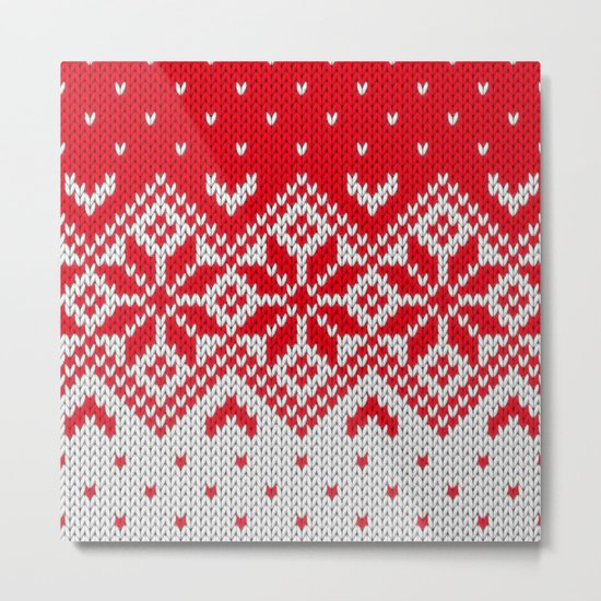 Winter knitted pattern 10 Metal Print
