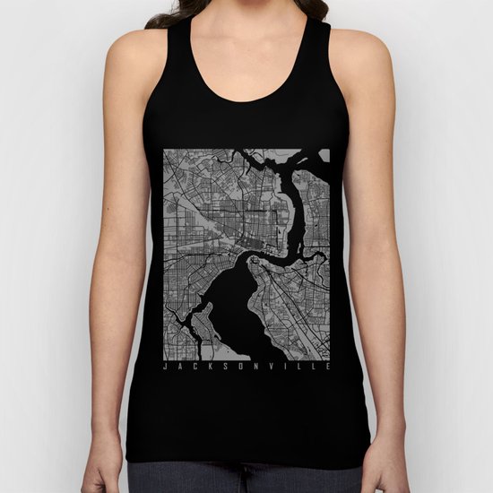 Jacksonville map grey Unisex Tank Top